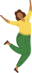Illustration of a person jumping for joy